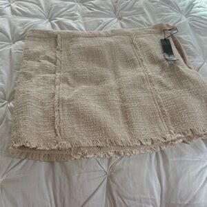 Elizabeth and James Textured Cream Mini Skirt